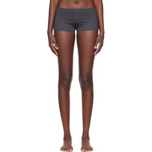 Black Celine Polka Swim Shorts