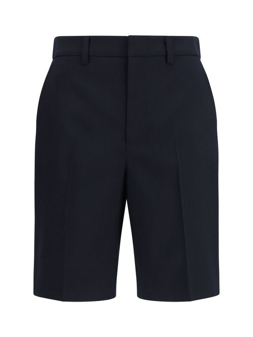 Tailored Wool Bermuda Shorts — Navy