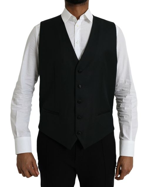 Wool Formal Dress Vest — Black