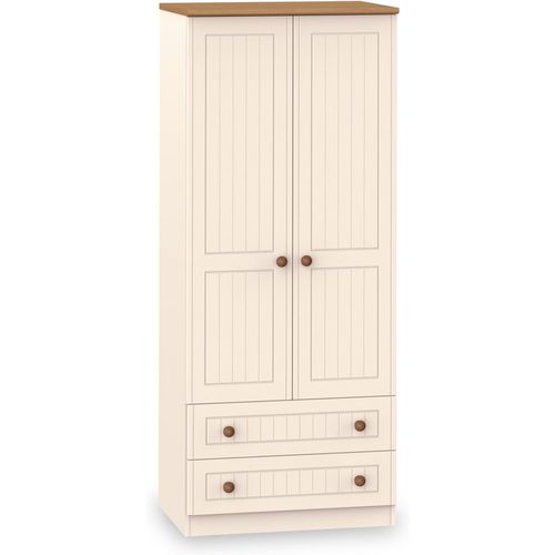 Brixham Country Cream 2 Door 2 Drawer Double Wardrobe | Roseland
