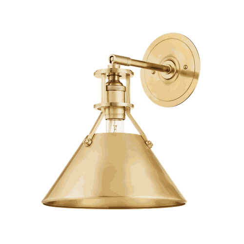 Aged Brass One Light Wall Sconce from the Metal No. 2 Collection