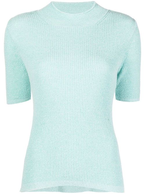 Ribbed short-sleeve T-shirt - Green