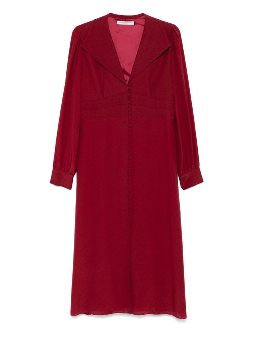 Alessandra Rich polka-dot collar dress - Red