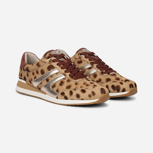 Lorena Lace Up Sneaker Wedges, Leopard Print Leather
