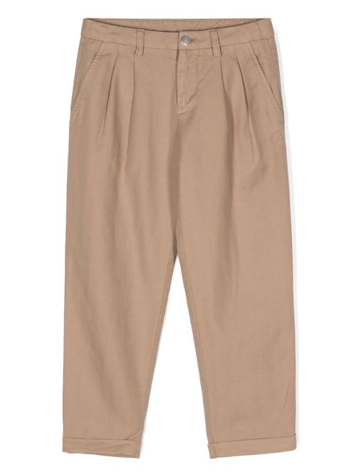 Herringbone pleated trousers - Neutrals