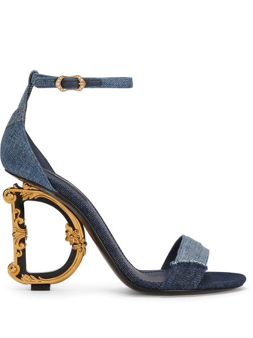 DG heel patchwork sandals - 8M800 DENIM