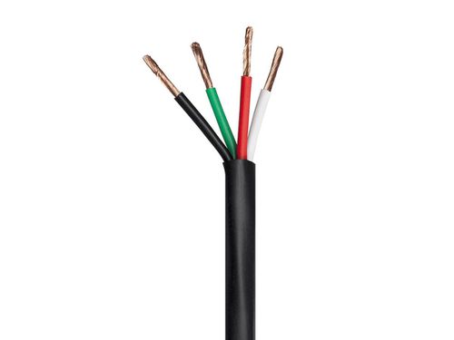 Speaker Wire, CMP Rated, 4-Conductor, 16AWG, 1000ft, Black