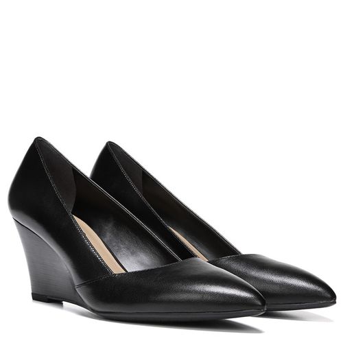 Women's Frankie Wedge Pump Shoes (Black Leather)