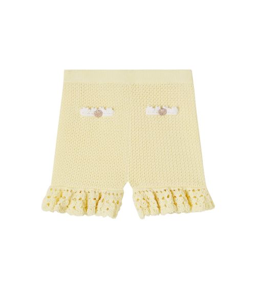 Crystal-embellished knitted shorts