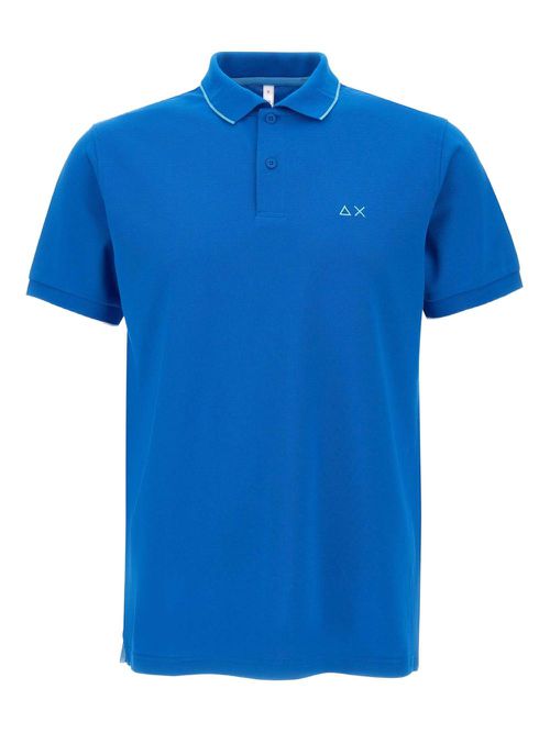 Embroidered-logo polo shirt - Blue