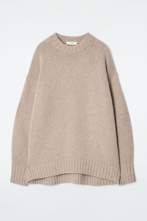 CHUNKY PURE CASHMERE CREW-NECK SWEATER