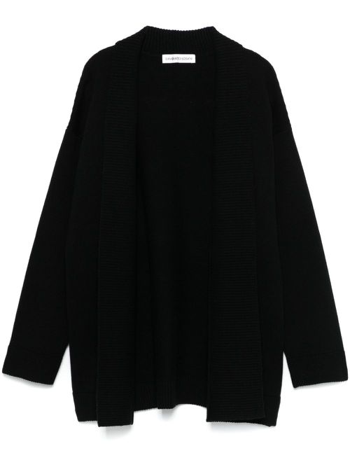 Ribbed-knit cardigan - Black