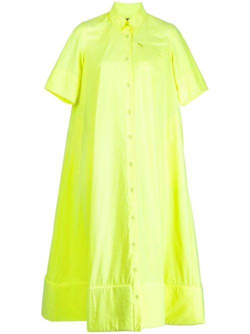 Foam-hem midi shirt dress - Yellow