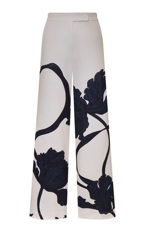 Adira Printed Stretch-Cotton Wide-Leg Pants - Moda Operandi