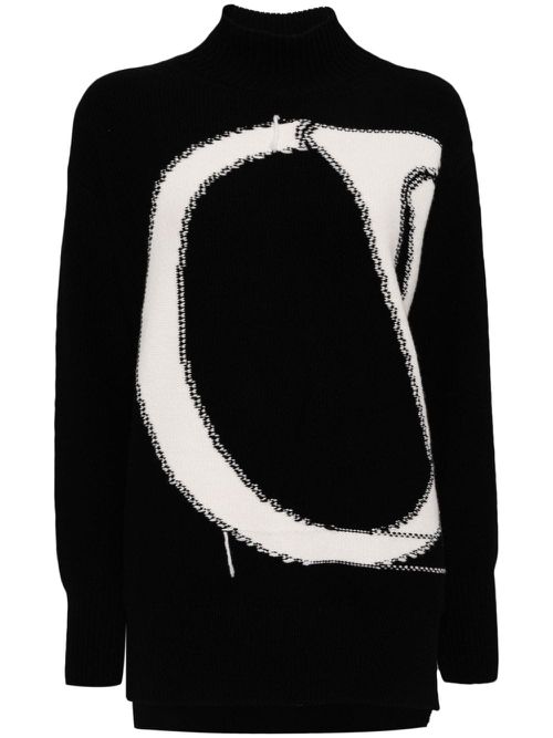 Maxi logo turtleneck sweater - Black