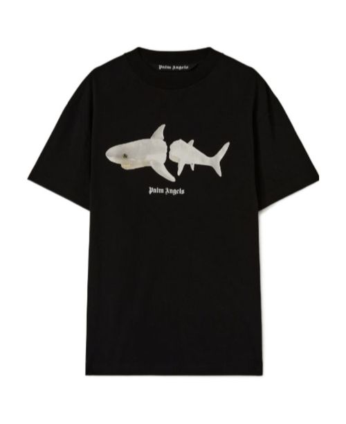 Shark-print cotton T-shirt