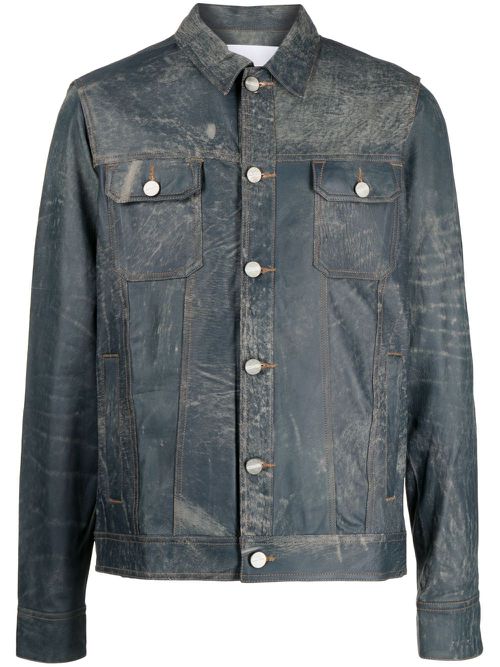 The François distressed-effect jacket - Blue