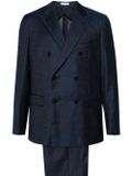 Double-breasted wool suit - Blue