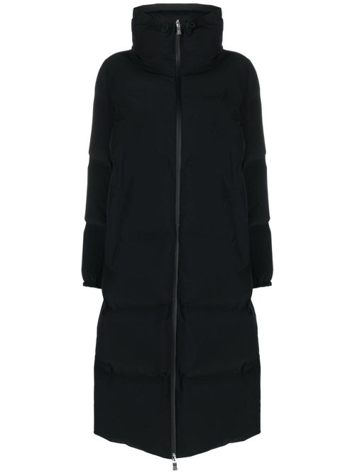 Padded zip-up trench coat - Black