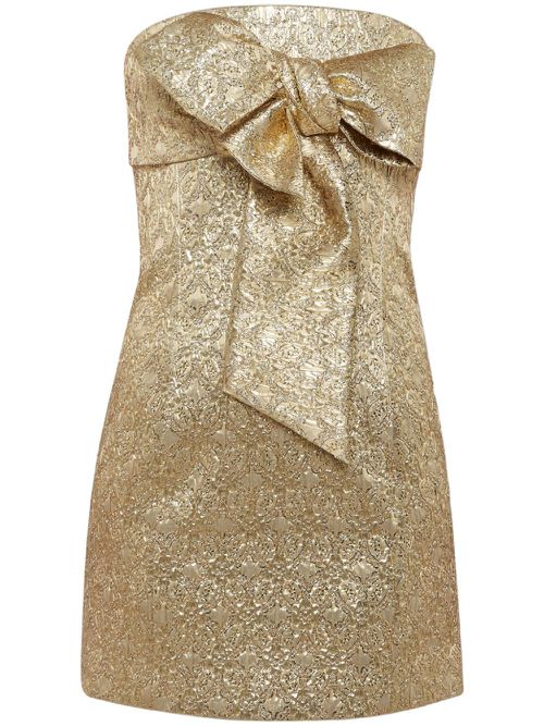 Fame Bow mini dress - Gold