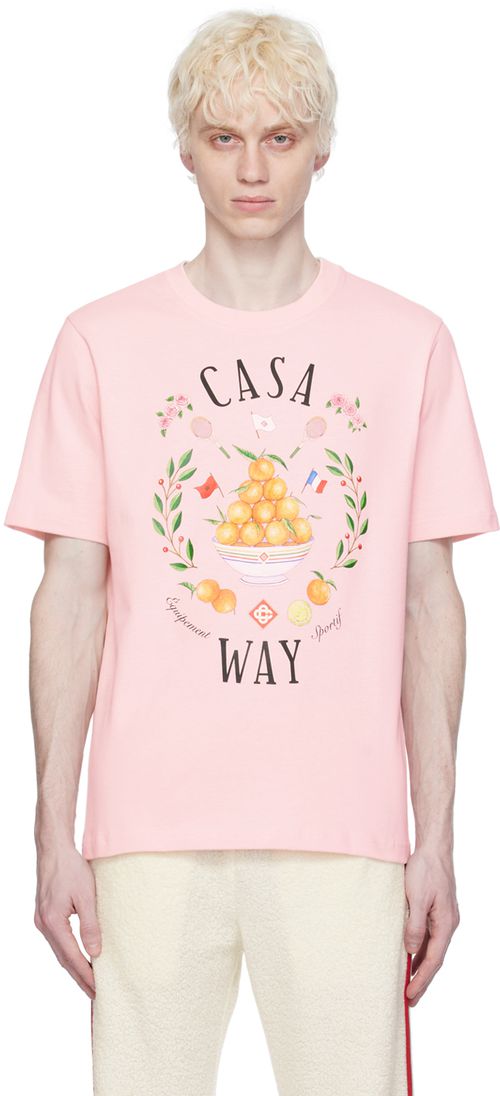 Casablanca SSENSE Exclusive Pink 'Casa Way' T-Shirt