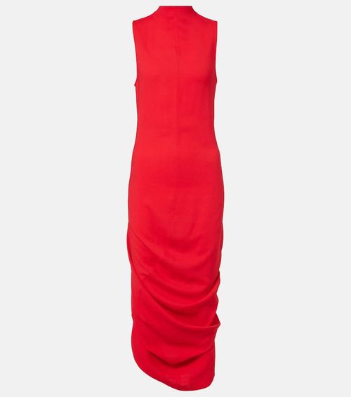 J draped crêpe midi dress