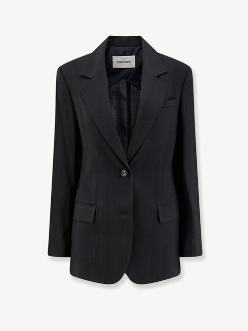 Tailored Rayon Blazer — Black