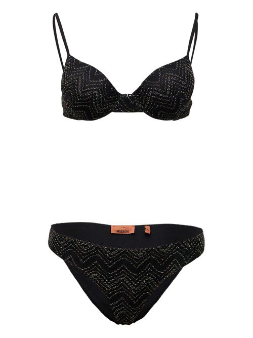 Zigzag-lurex bikini - Black
