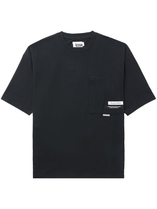 Logo-appliqué cotton T-shirt - Black