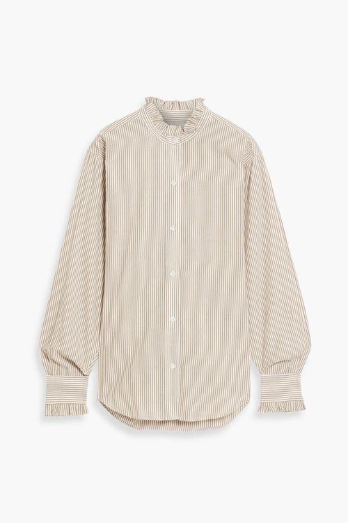 Saoli striped cotton-poplin shirt - Brown - FR 42