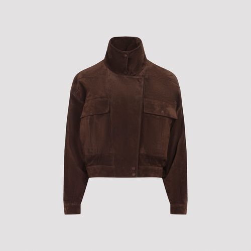 Boxy Leather Blouson Bomber Jacket