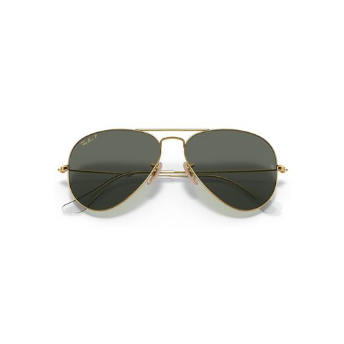 Ray-Ban Aviator Solid Gold Sunglasses Gold Frame Green Lenses Polarized