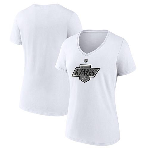 Women's Fanatics White Los Angeles Kings Alternate Logo V-Neck T-Shirt