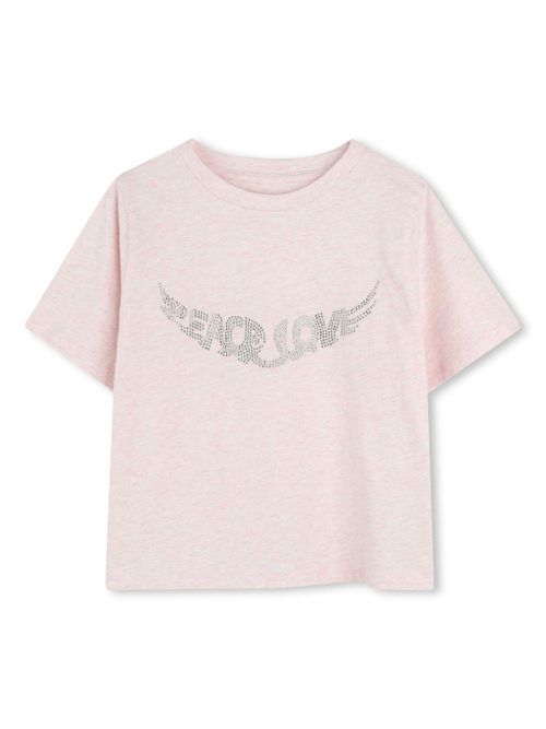 Rhinestone-embellished T-shirt - Pink