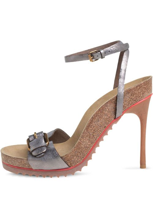 105mm buckled sandals - Silver