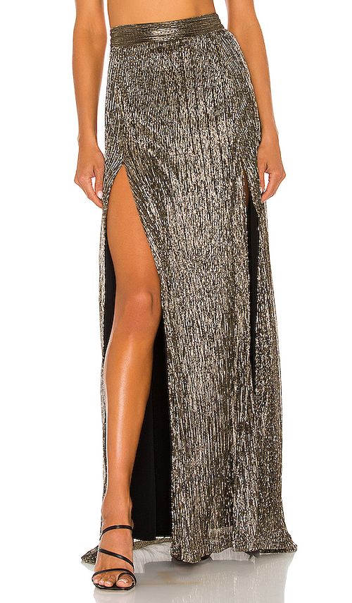 Nookie x REVOLVE Alchemy Skirt in Metallic Gold,Black. M. Also in S