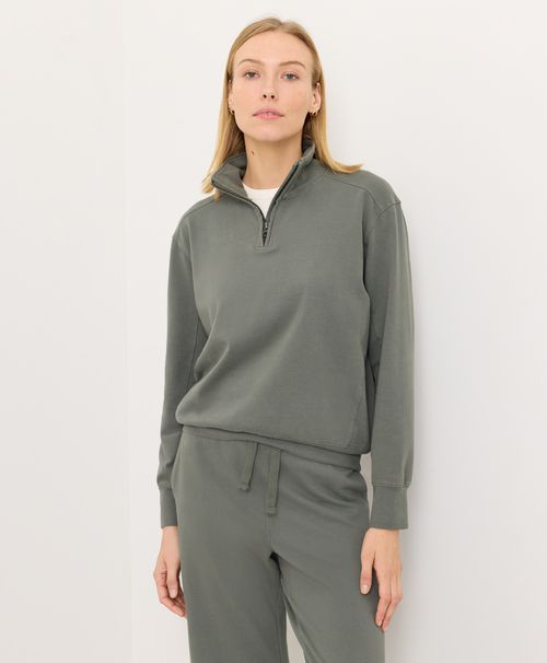Women's Castor Green CloudKnit Quarter Zip