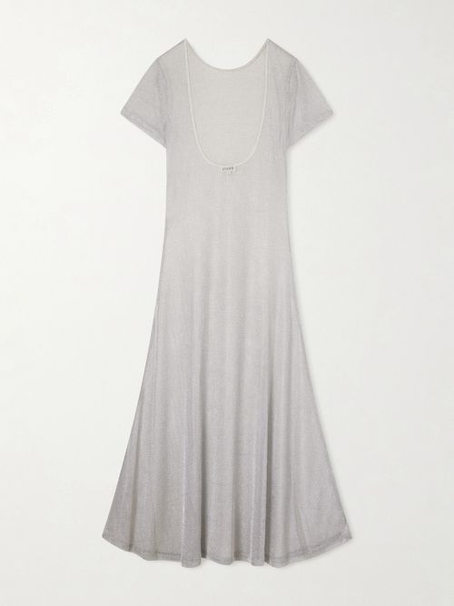 Zinc Metallic-knit Dress - Silver