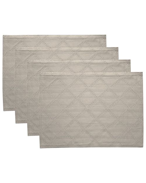 Laurel Leaf Placemats, Set Of 4-Platinum