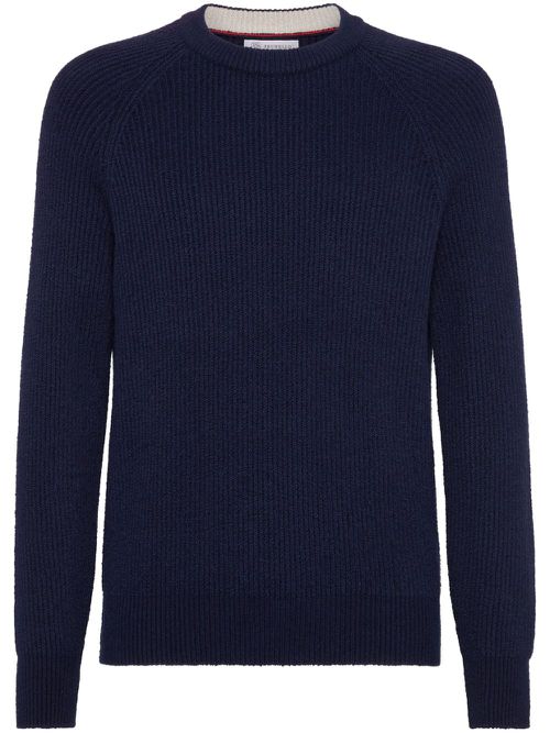 Ribbed-knit jumper - Blue