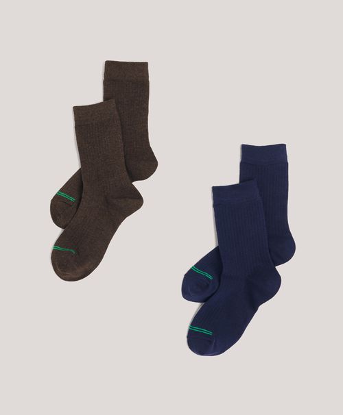 Women's Maritime Navy/Brown Crew Socks 2-Pack