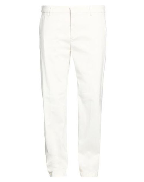 Man Pants White Size 40 Cotton, Lyocell, Elastane