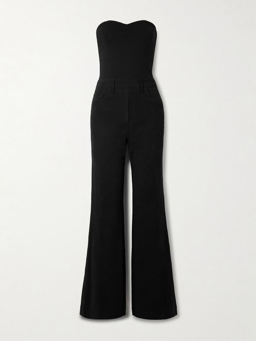 Dynamite Strapless Cotton-blend Twill Jumpsuit - Black