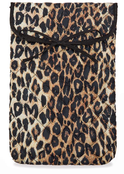 Damson Madder Leopard-print Quilted Shell Laptop Case