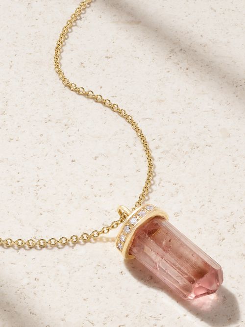 Gold, Tourmaline And Diamond Necklace - Pink
