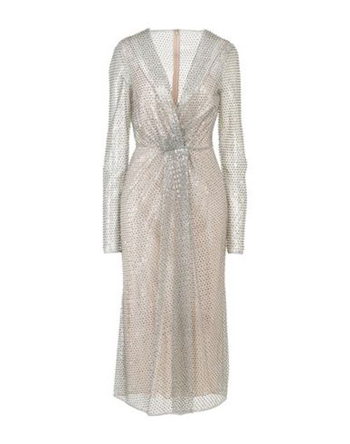 Woman Midi dress Grey Size 6 Polyester