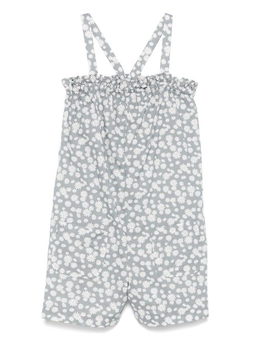 Floral-print cotton romper - Grey
