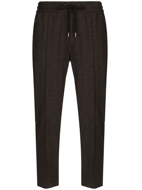 Check-print joggers - Grey