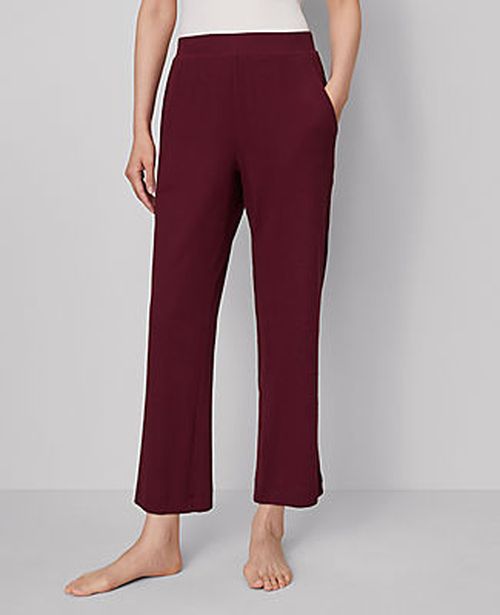 Ann Taylor Ribbed Wide-Leg Lounge Pants