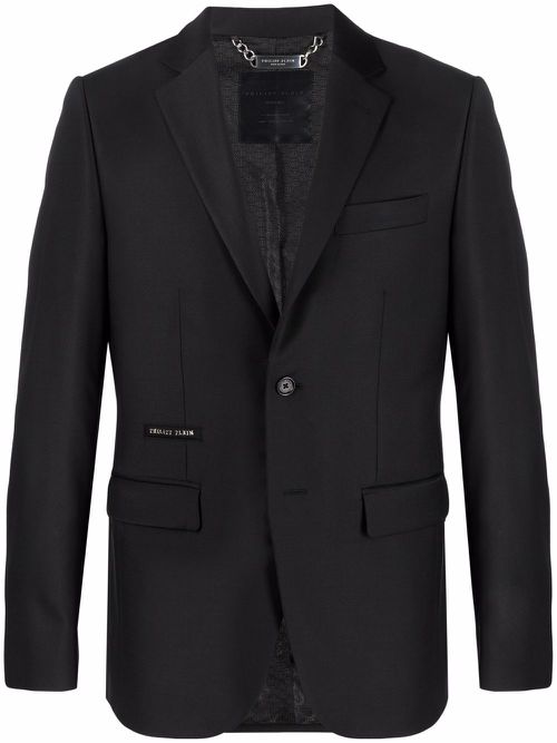 Crystal Skull single-breasted blazer - Black